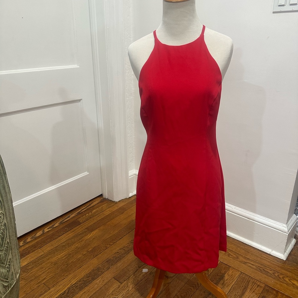 Red Halter Mini Dress - Women